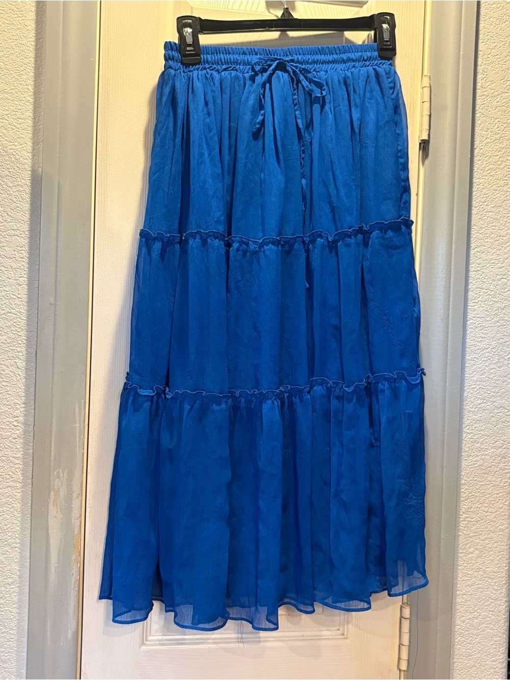 WD.NY Royal Blue Tiered Maxi Skirt